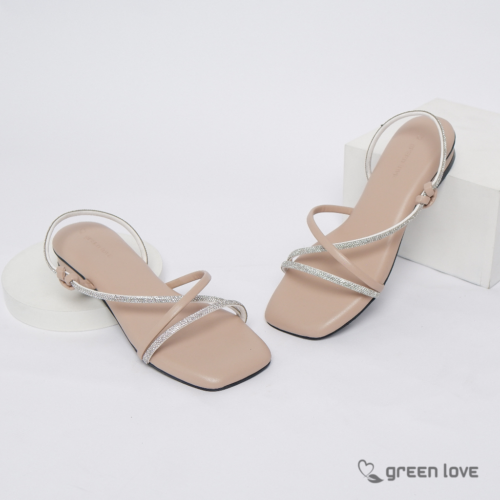 Green Love Sandal Heels Wanita FELLICIA