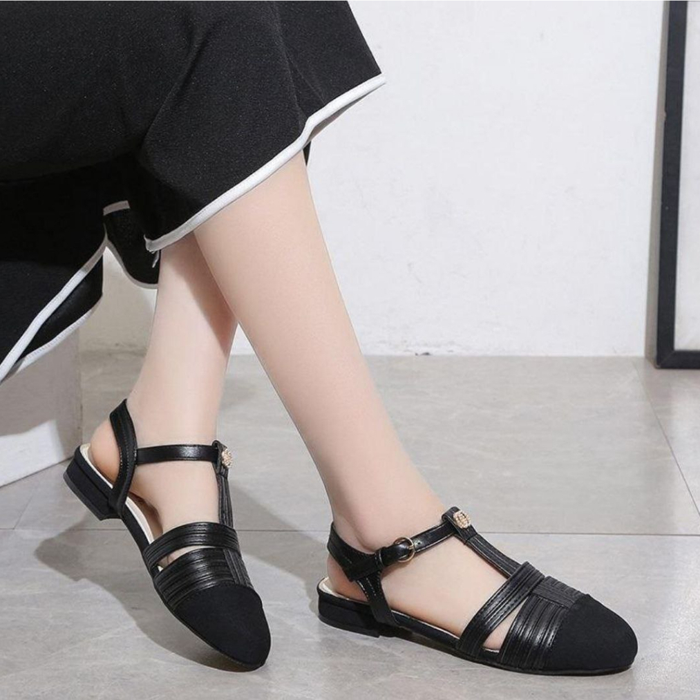 Sandal Tali Wanita Fashion Import Sendal Flat Tara Bisa COD (With Box)