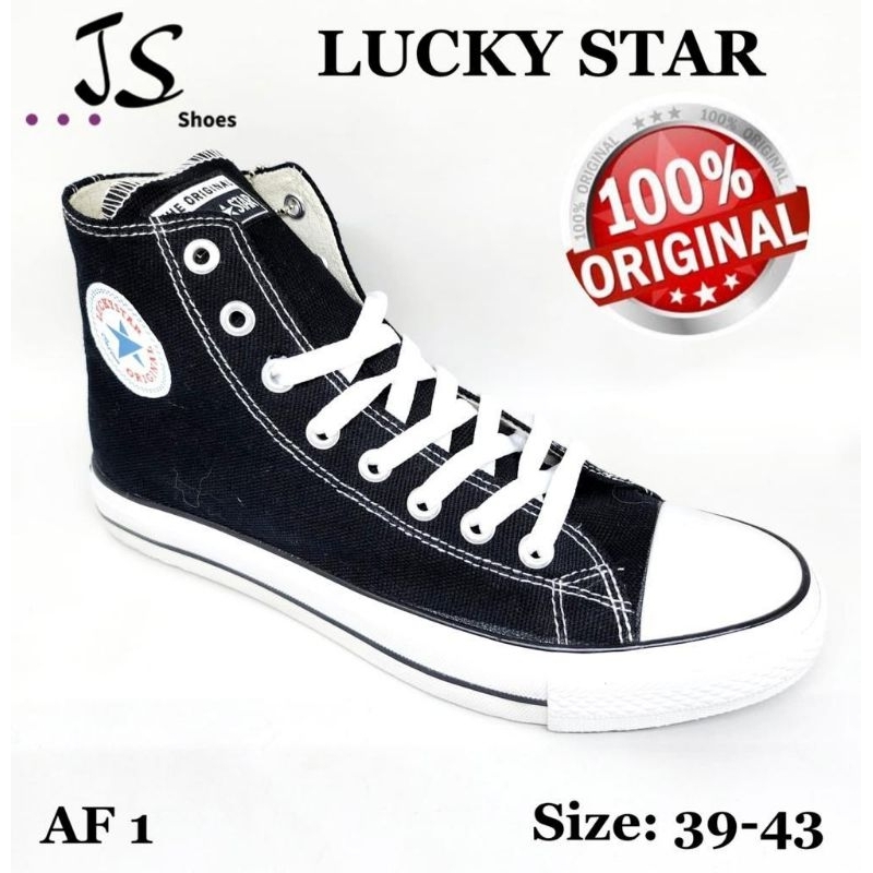 LUCKY STAR AF1 HI - SEPATU SNEAKERS CANVAS TINGGI MERK LUCKY STAR