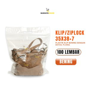 Klip Plong Bening 35x45 Isi 100 Lembar Plastik Ziplock Plong Baju Tas Malang