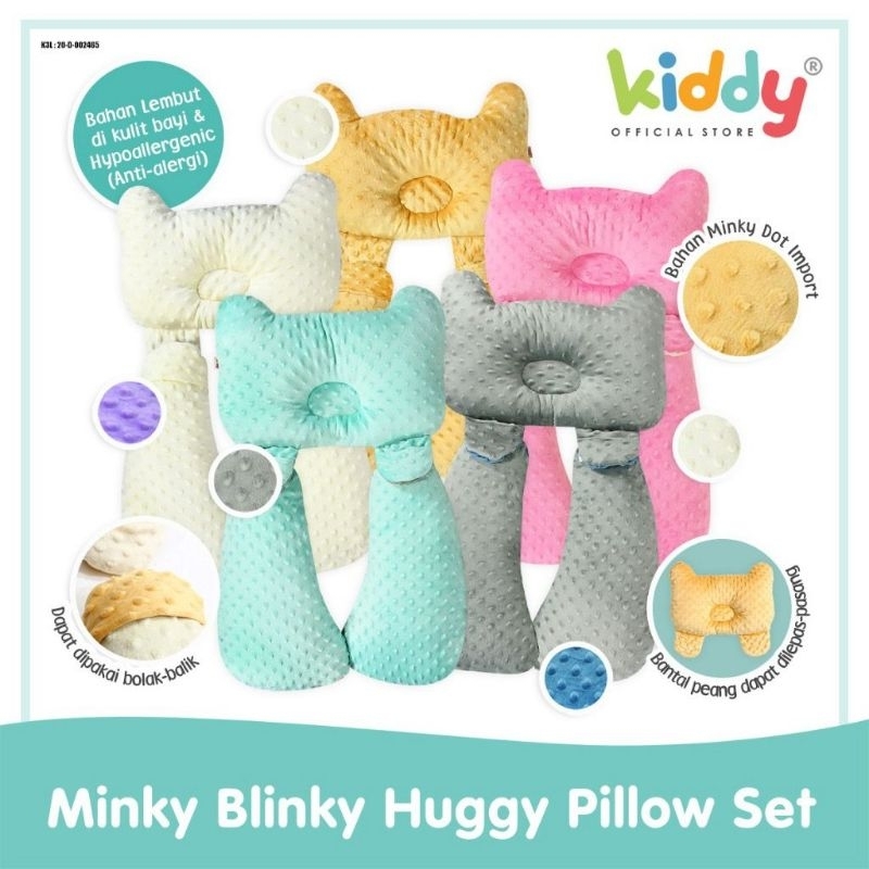 Kiddy KD2654  minky blinky huggy pillow set - bantal bayi