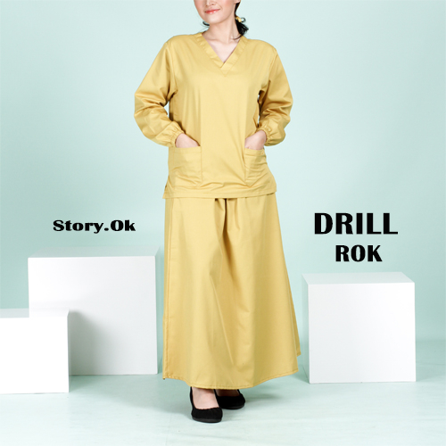 Baju jaga Set ROK OK OKA SERAGAM perawat Scrub Medis DRILL