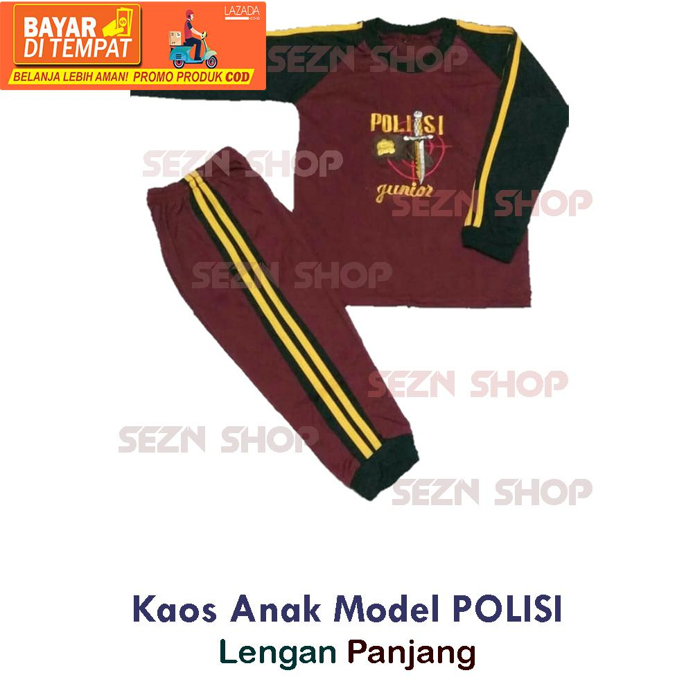 Kaos Setelan Anak Polisi Junior/ Kaos Setelan Olahraga Anak Model Polisi Junior