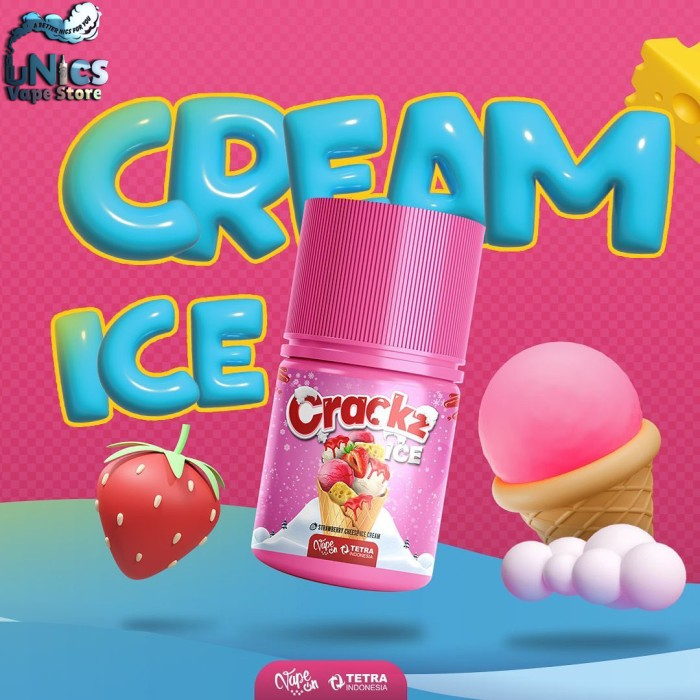 CRACKZ ICE V1 60ML STRAWBERRY CHEESE ICE CREAM