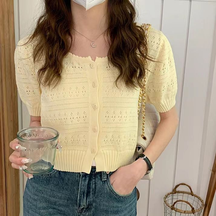 Miyun Blouse Kancing Top Knit Import - Atasan Rajut Wanita Import TM (CX1092)