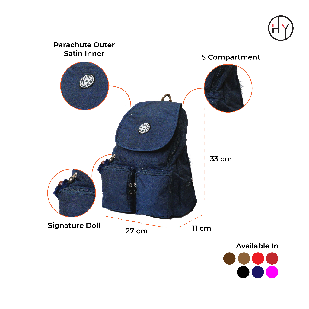 Tas Ransel KIPPLING Pria Dan Wanita Bahan Impor Buat Sekolah Kuliah - HYBRAND LP21