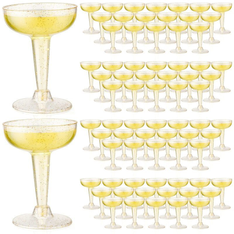 10pcs Gelas Champagne Disposable Goblet Glass 120ml Champagne Glass Gelas Koktail Plastik