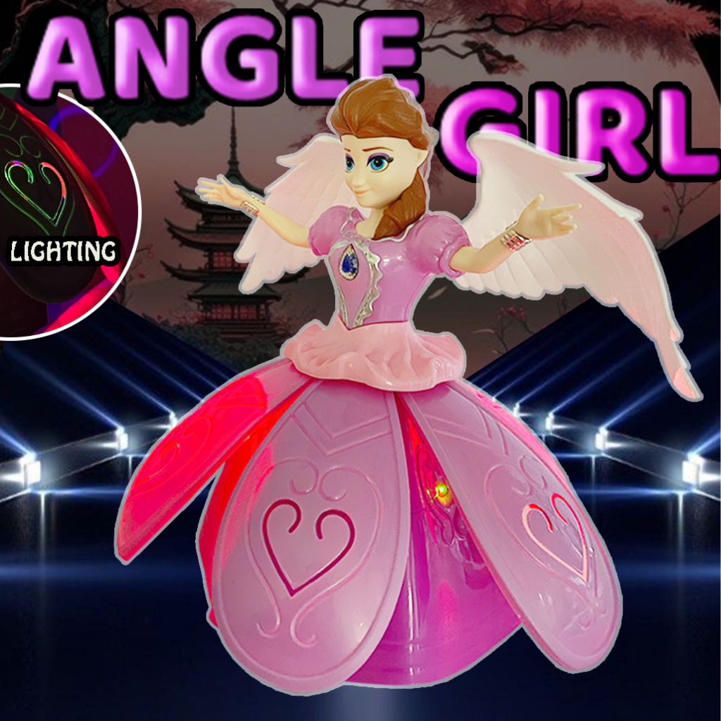 Mainan Anak Angel Girl Boneka  Musik Lampu Menari Beputar 131E