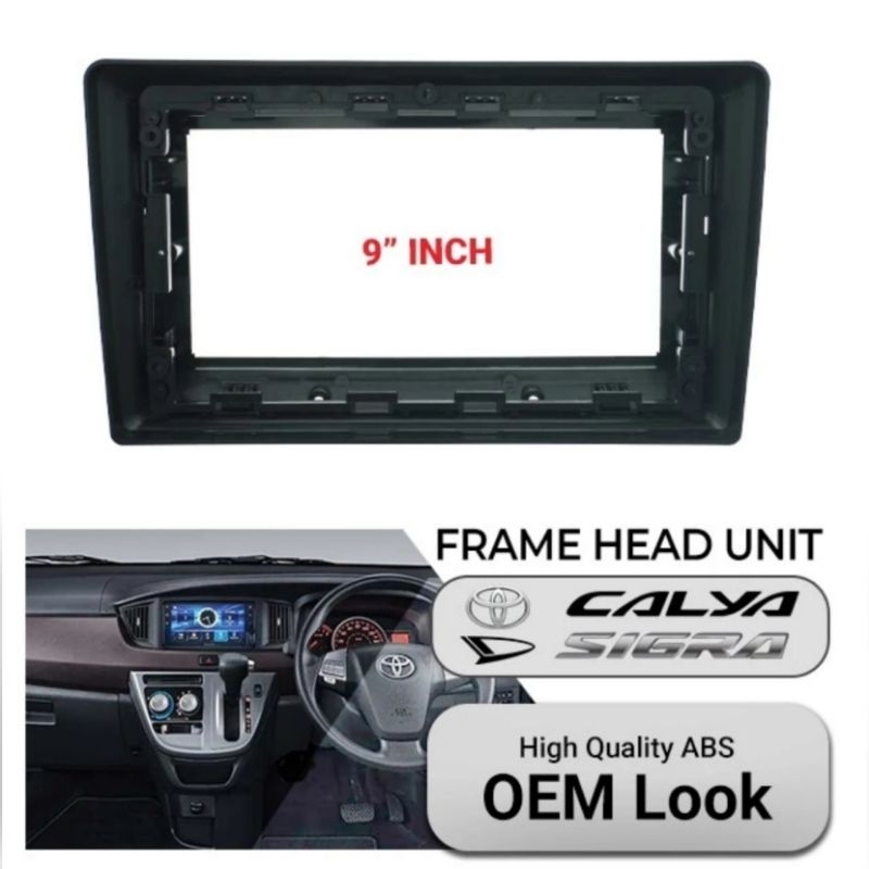 frame head unit android 9 inch mobil calya sigra