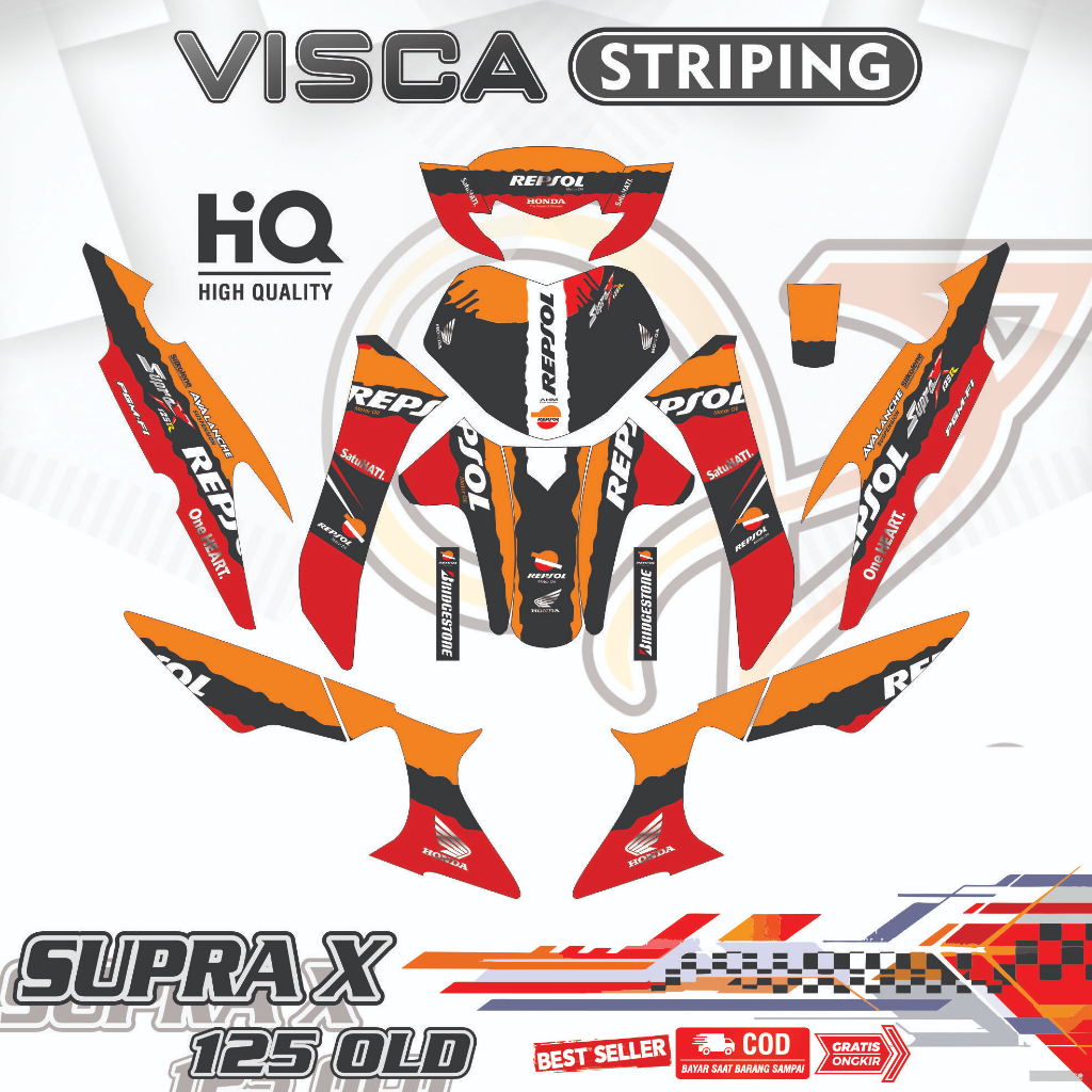 Decal Supra X 125 Lama Full Body - Stiker Supra X 125 Lama Keren - Striping Supra X 125 Lama Variasi
