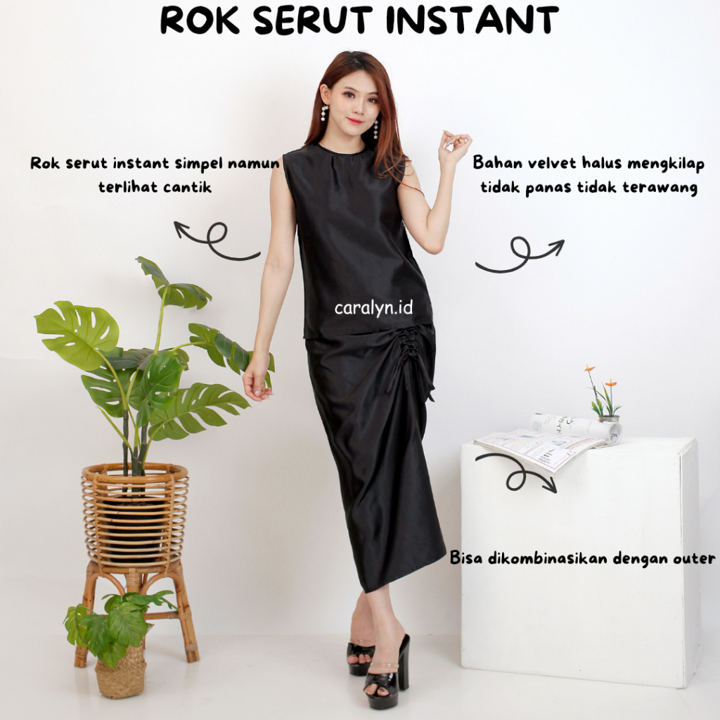 ROK INSTAN ROK SERUT VELVET KEKINIAN SUPER MURAH