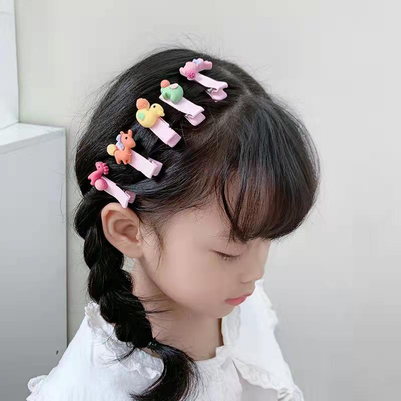 T&amp;Y Jepit Rambut Anak Motif 3D 10pcs Aksesoris Rambut Anak Perempuan Lucu Karajter Buah Dan Bunga Hair Clip Anak Jepitan Rambut Lucu Korean Style