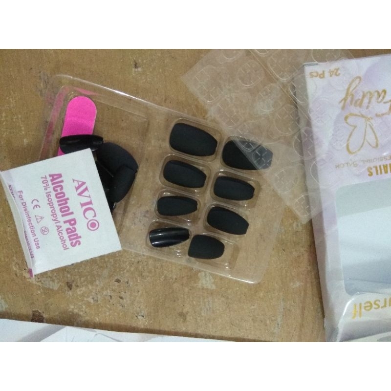 halloween fake nail kuku palsu hitam