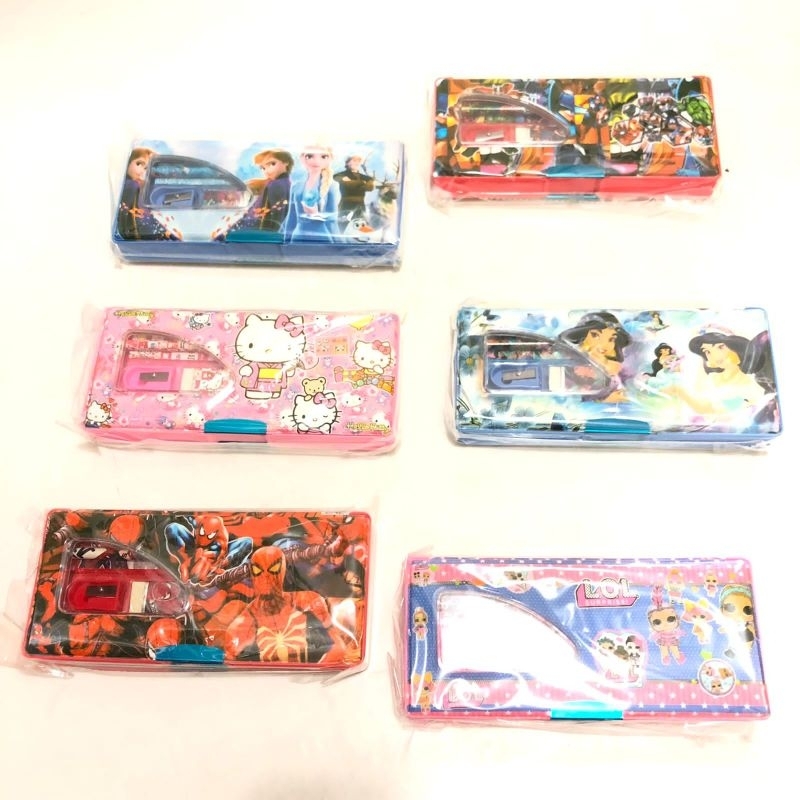 CC-1021 Kotak Pensil / Pencil Case / Dosgrip Set Pensil Penghapus Rautan Penggaris Dosgrip Karakter