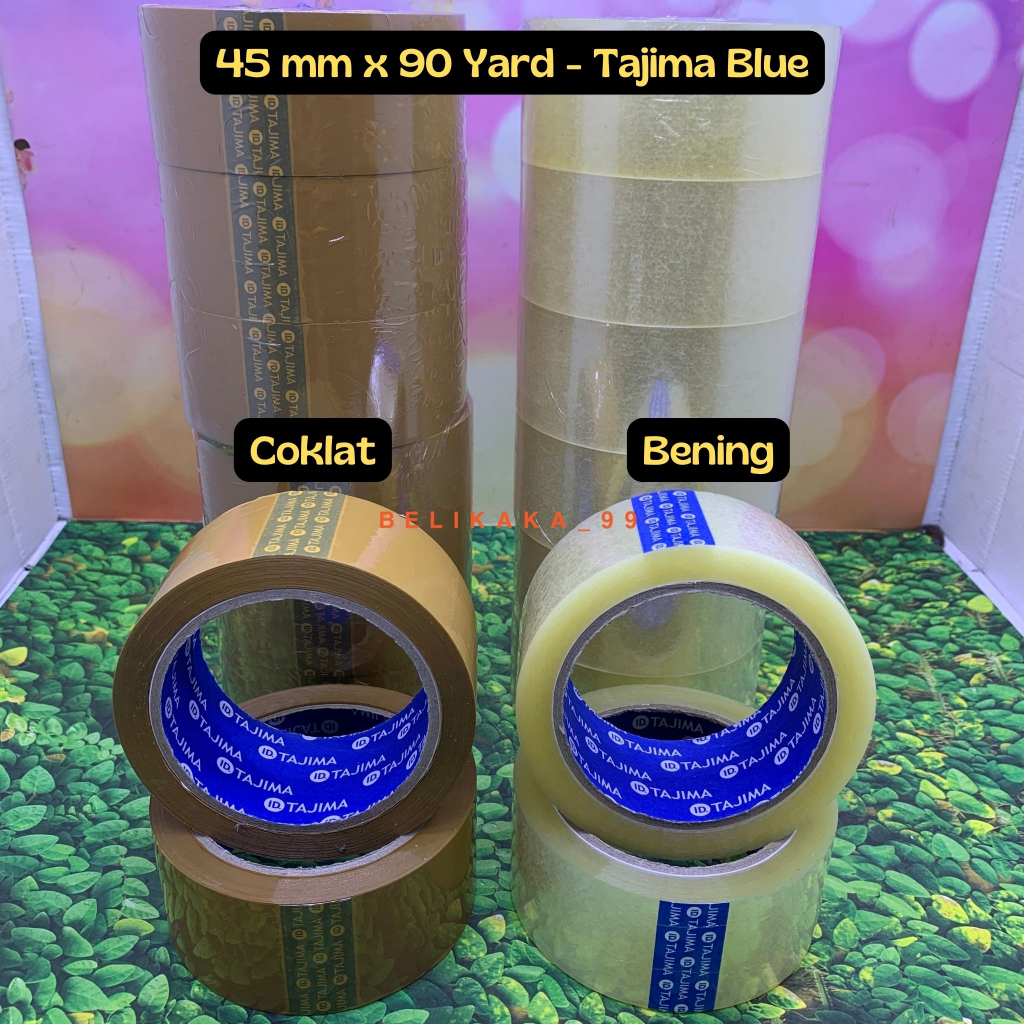 (90 YARD X 45MM ) LAKBAN BENING COKLAT OPP TAPE MEREK PLUTO DAN TAJIMA / LAKBAN PLUTO DAN TAJIMA / LAKBAN COKLAT / LAKBAN BENING / LAKBAN 90 YARD / LAKBAN 2 INCH / SOLASI COKLAT / SOLASI BENING