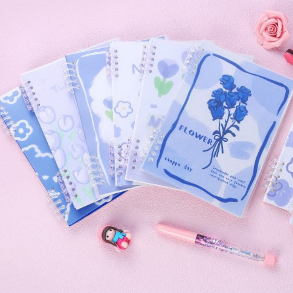 

TENNO Notebook Binder Spiral Plastik B5 Hard Cover Motif Plastic Buku Tulis Estetik Aesthetic 10 Rings