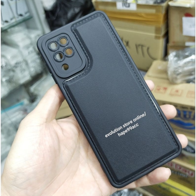 Samsung A12 soft case silikon pro black motif kulit