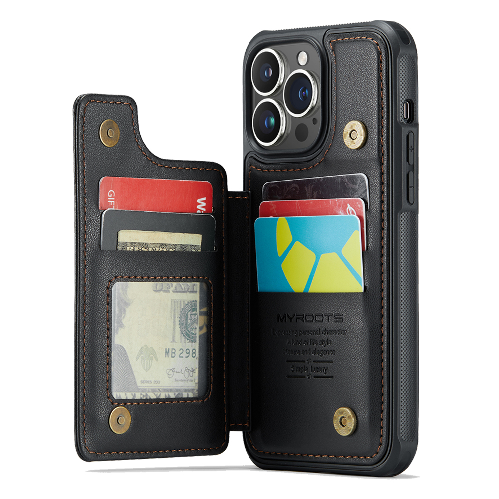 Leather Back Cover Card Slot Case RFID MR-C22 For Iphone 13 Pro Max 13 Pro 13 Holder Cover