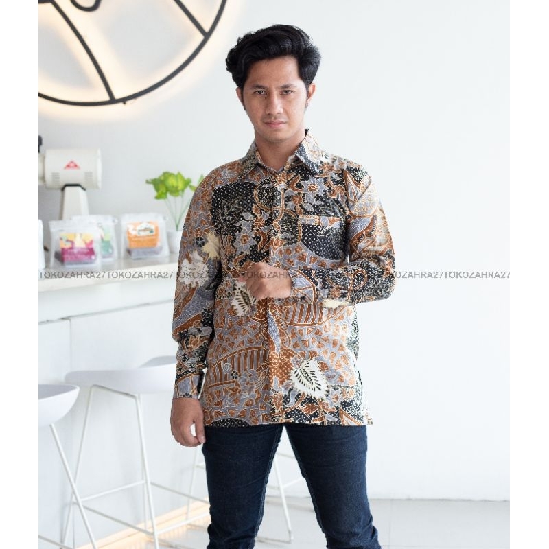 Kemeja Lengan Panjang Batik Kondangan MOTIF LILING &amp; DAUN  by tokozahra27