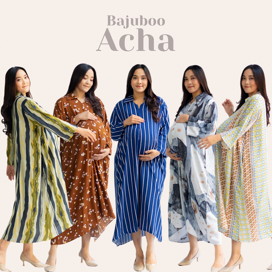 Bajuboo Acha - Daster Busui &amp; Bumil Friendly Rayon Lengan 7/8