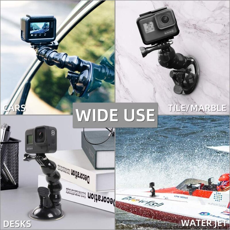 Flexible Suction Cup Action Cam Suction Cup Car Mount Holder Xiaomi Yi GoPro Hero Action Camera Car Window Snake Shape Flexible Adjustable