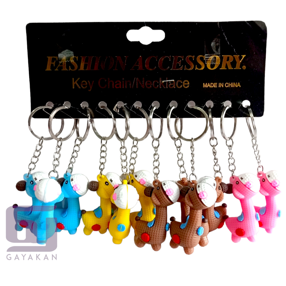 Gantungan Kunci Karet Seri Fancy Karakter Animal Hewan Multiwarna