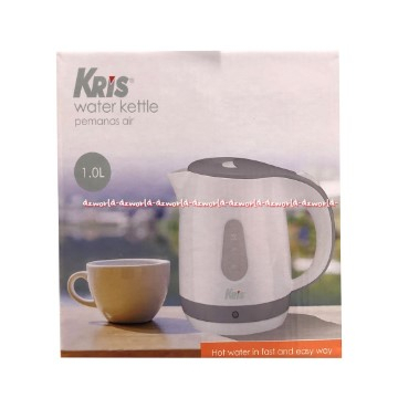 Kris Water Kettle 1L Teko Listrik Pemanas Air Cerek Listrik Kris Chef 1 Liter Warna Putih List Abu