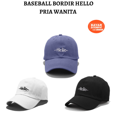 Topi Baseball Motif Hello Style Remaja Dewasa Unisex