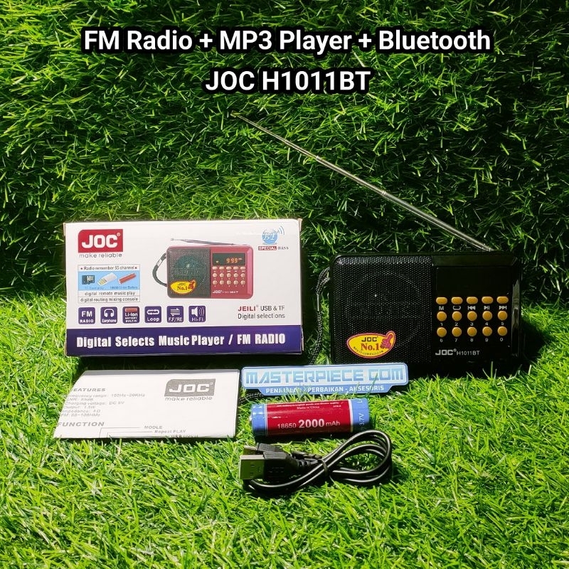 Speaker JOC H-1011BT Bluetooth Baterai Bulat 18650 RADIO FM DIGITAL/MP3/USB/TF CARD/Radio FM Bluetoo