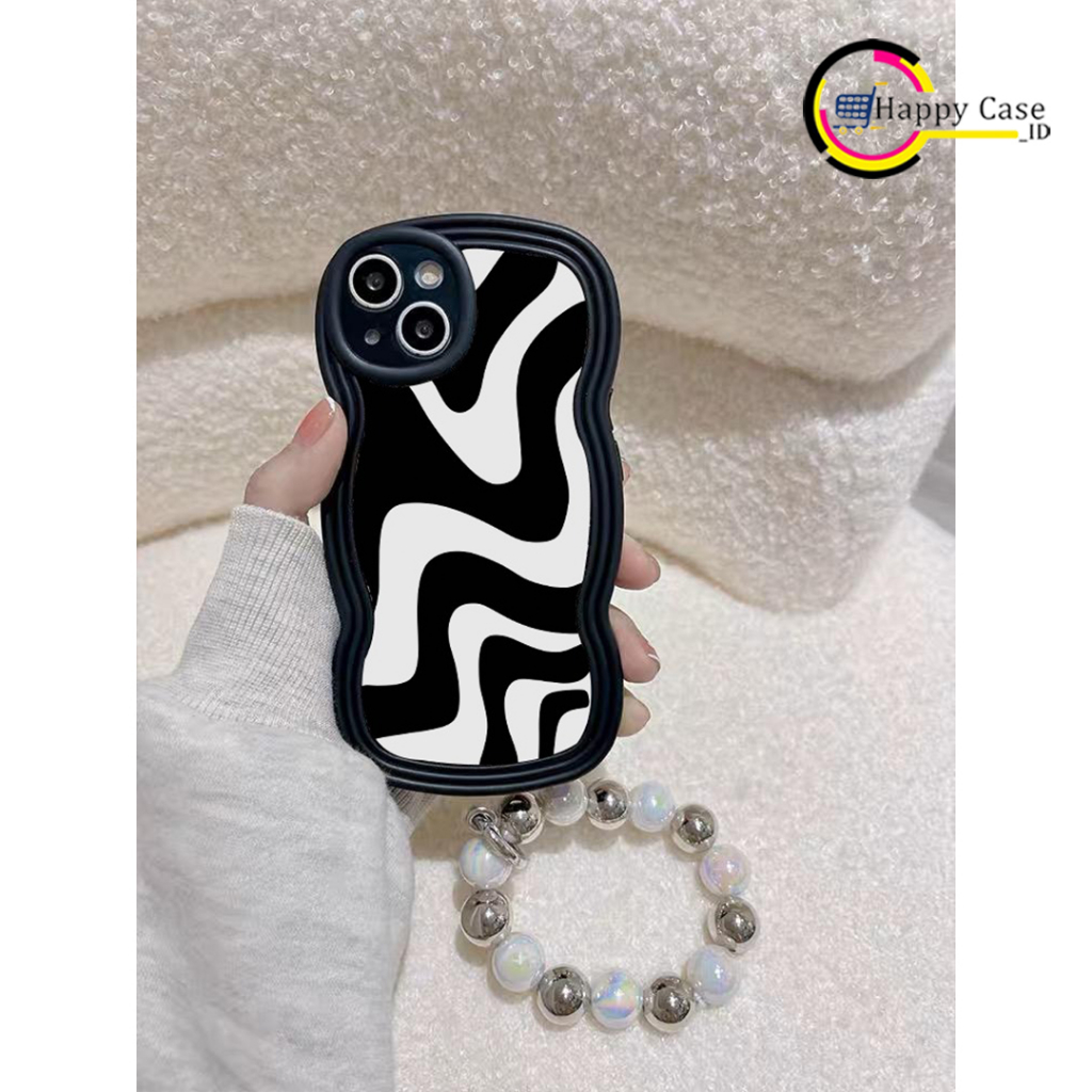 GC19 SOFTCASE UNTUK IPHONE 7 7+ 8 8+ X XS MAX XR 11 12 13 14 PRO MAX MOTIF ZEBRA GELANG SILVER  HC37