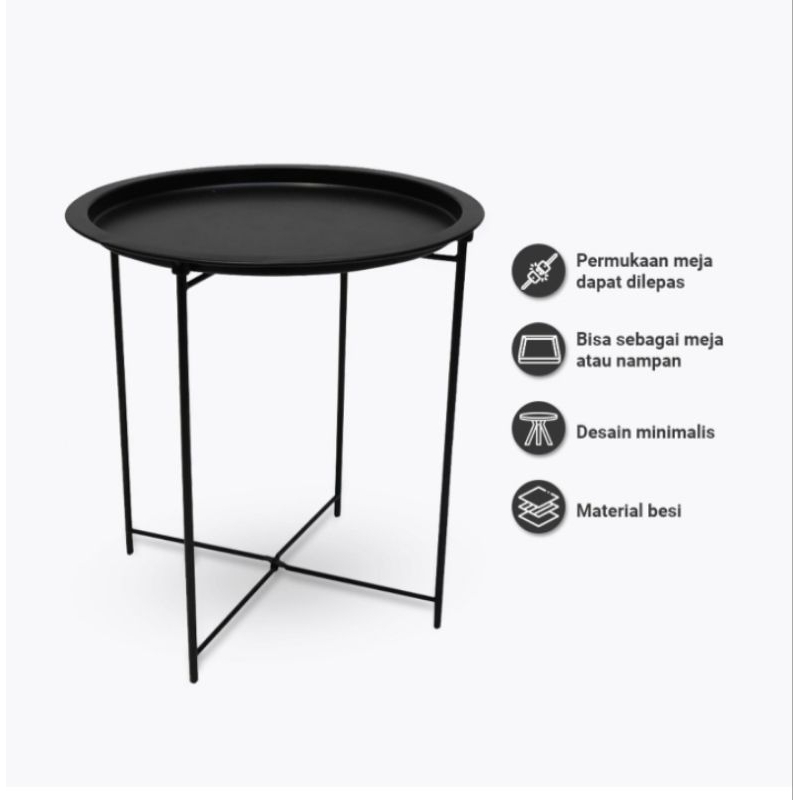 MEJA MINIMALIS MEJA BULAT SISI NEO HELIOS INFORMA