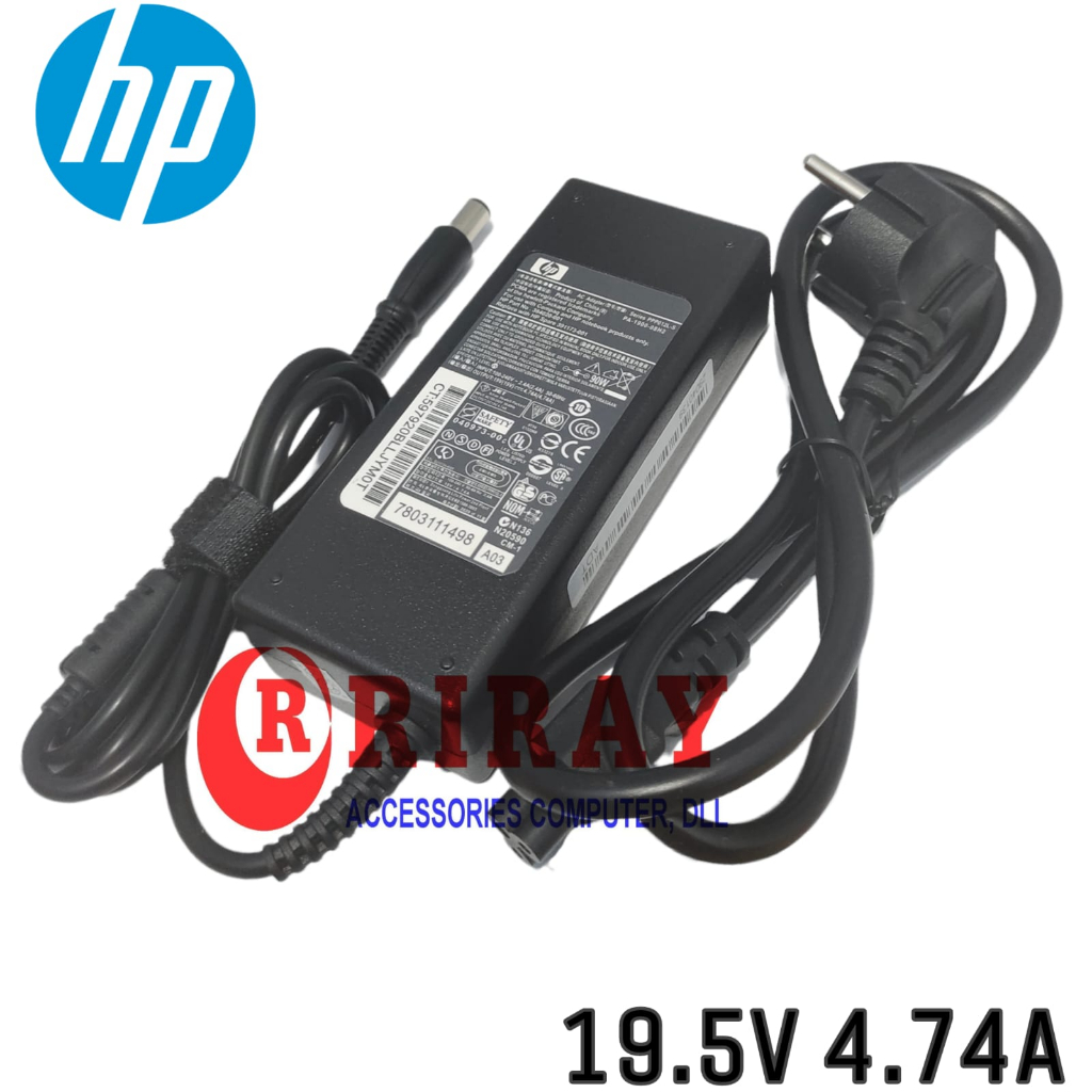 Adapter Charger Laptop HP probook 6560b 6460b 6570b 6550b 6470b 6450b 4510s 4440s 4430s 4730s 4720s 19V 4.74A 90W 7.4x5.0mm