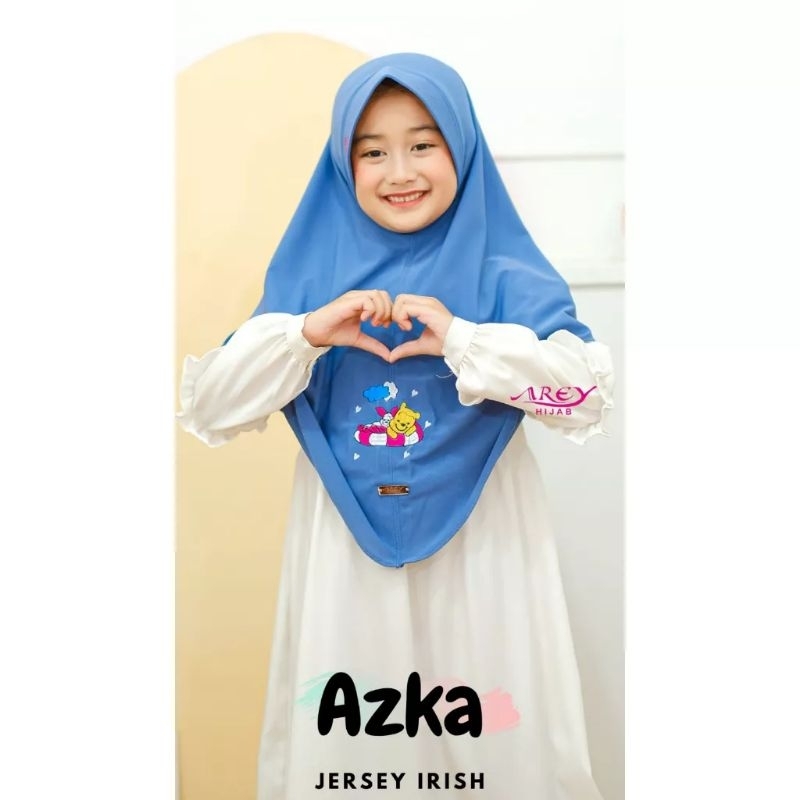 (Original Arey) AZKA •jilbab instan anak jersey irish•hijab instan kids pet