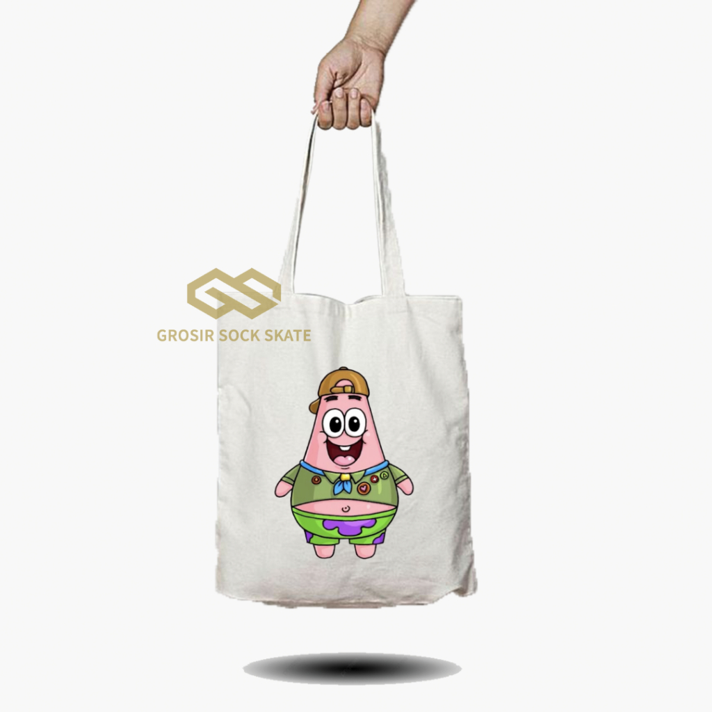 TOTE BAG KANVAS MOTIF KARTUN PATRICK STAR