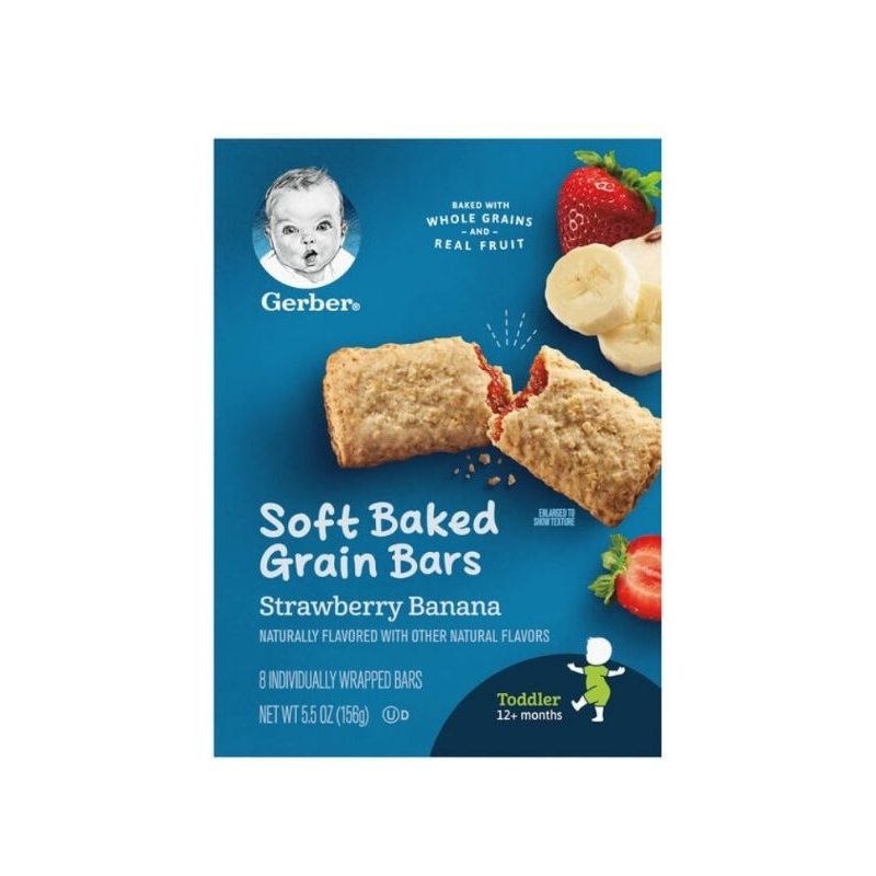 

Gerber Soft Baked Grain Bars 12+ Months Strawberry Banana 8 Individually Wrapped Bars x 0.68 oz 19 gr
