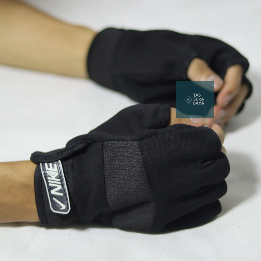 Sarung Tangan Motor Nike Pria Setengah Jari Murah Sarung Tangan Premium Anti Uv