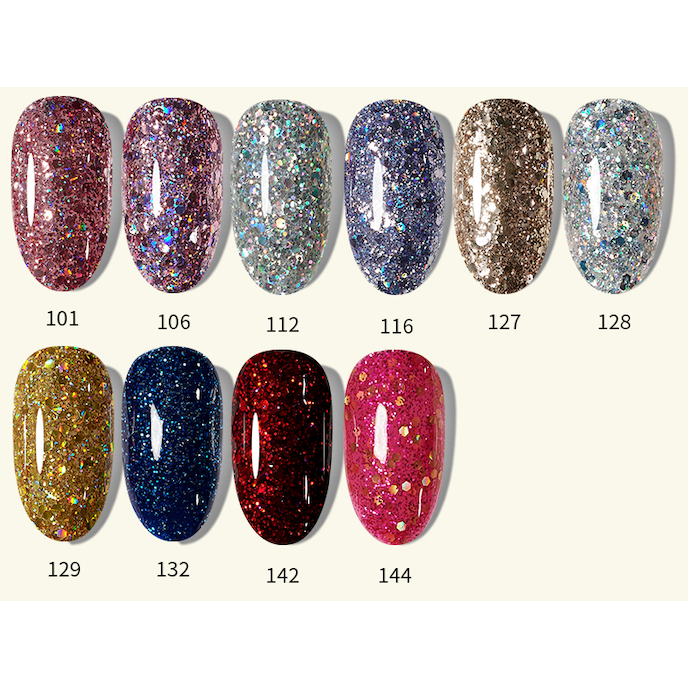 KIYOMI Glitter Kutek Nail Polish Gel Nail Color Warna Polos UV LED Cat Kuku YM002