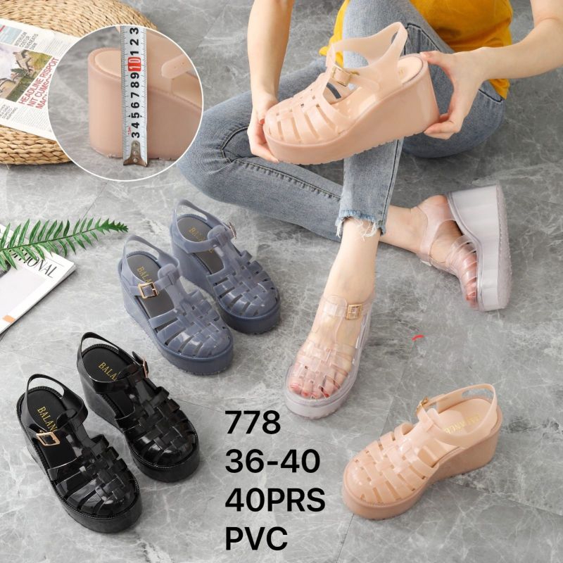 Sepatu Wedges PLATO Jaring Jaring  Balance 778