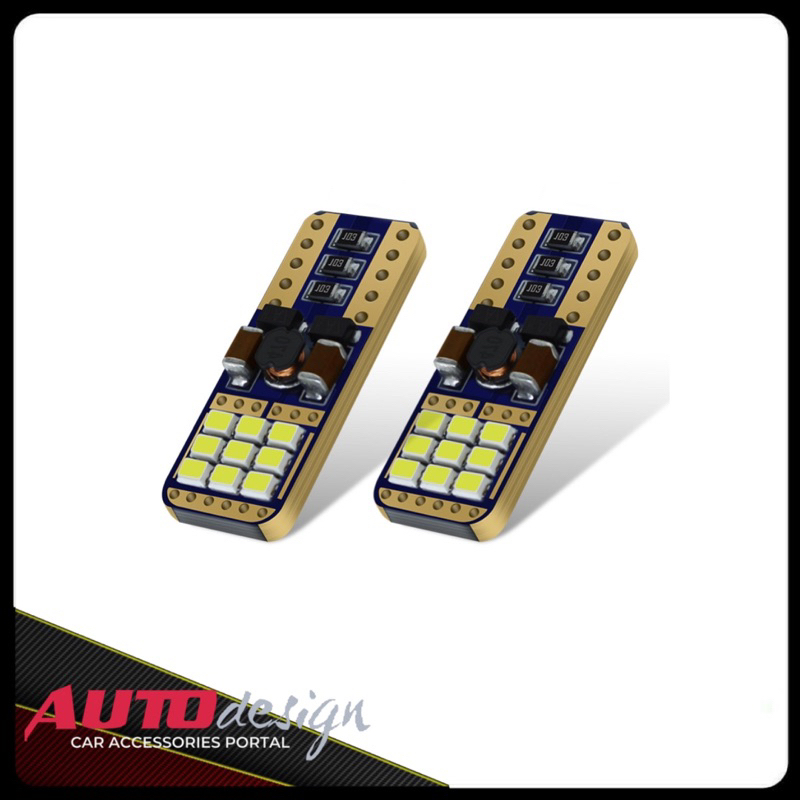 Lampu LED T10 W5W Mobil Motor Chip 2016 - 18 Mata 2 Sisi Super Bright