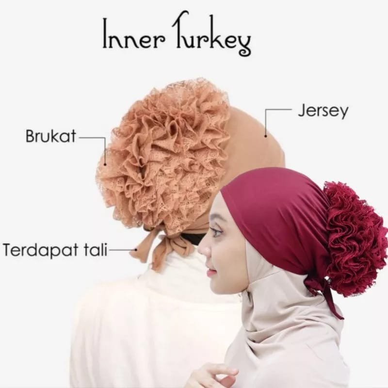 Ciput inner Cepol Turki Jersey Premium Daleman Kerudung Anti budeg
