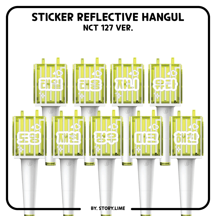Sticker Deco Reflective NCT 127 DREAM Hangul Ver. 1 Kpop Decal for NEOBONG/ Lighstick/ Phonecase/ Laptop/ Notebook By. STORY.LIME