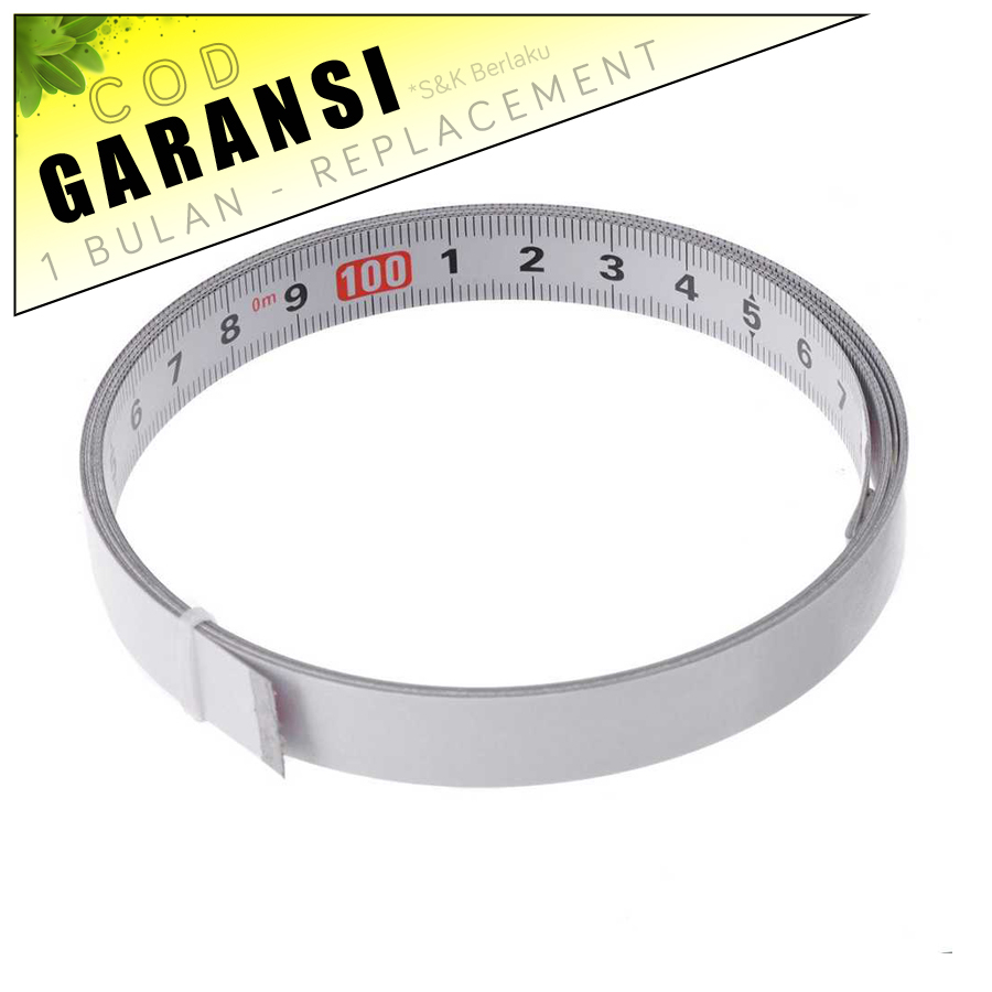 Stok Baru [COD] Meteran Adhesive Scale Bar Steel Ruler Gulung 2m 2 Meter Rol Stiker Alat Ukur Jahit