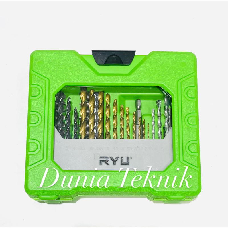 RYU Mata Bor Set 41 Pcs Drill Set 41 pcs BMC Mata Bor Besi Kayu Beton Mata Bor Obeng Impact Mata Bor
