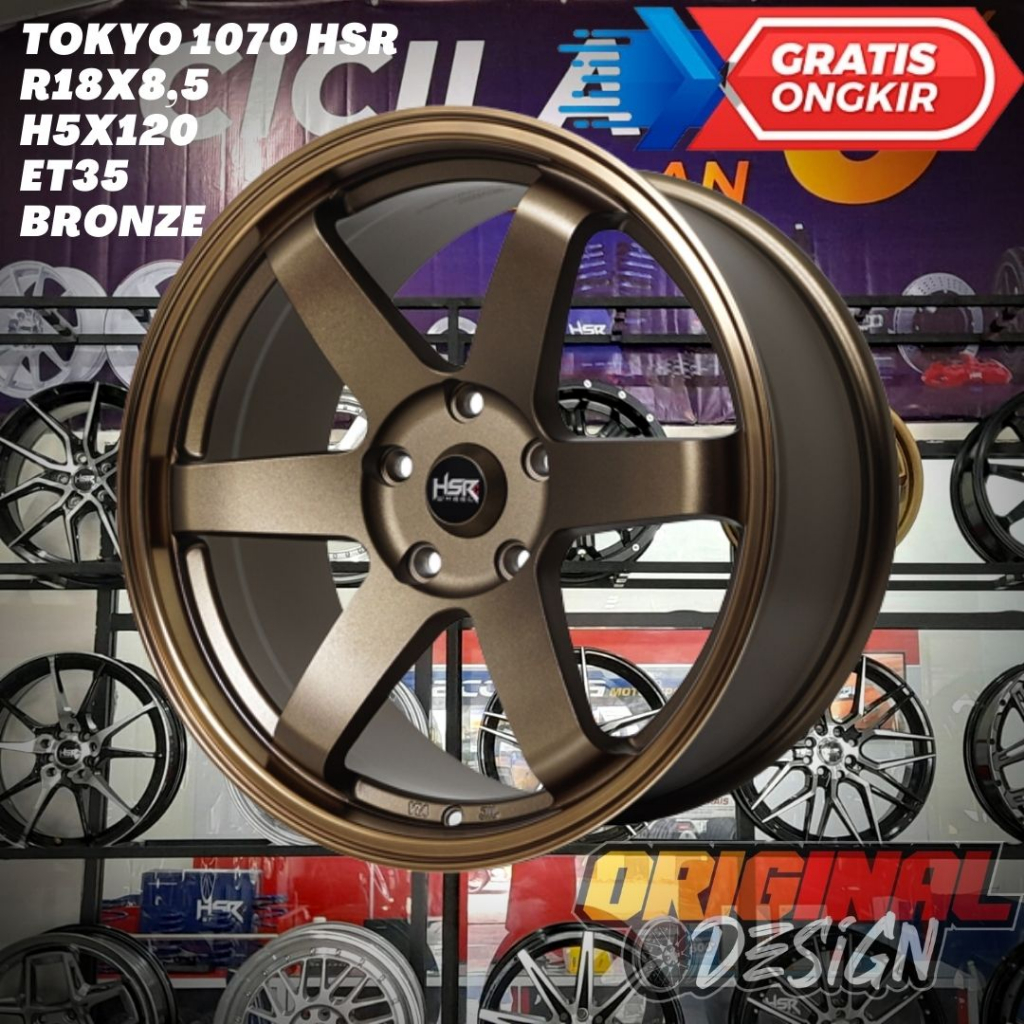 Velg Mobil Ring 18 TE37 HSR Tokyo R18 Bronze Cocok Untuk BMW Series