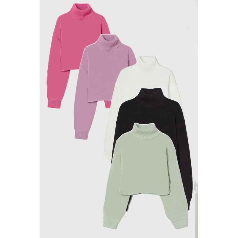 Sweater Crop Turtleneck MINSEO Fleece (LD 110, P 43)