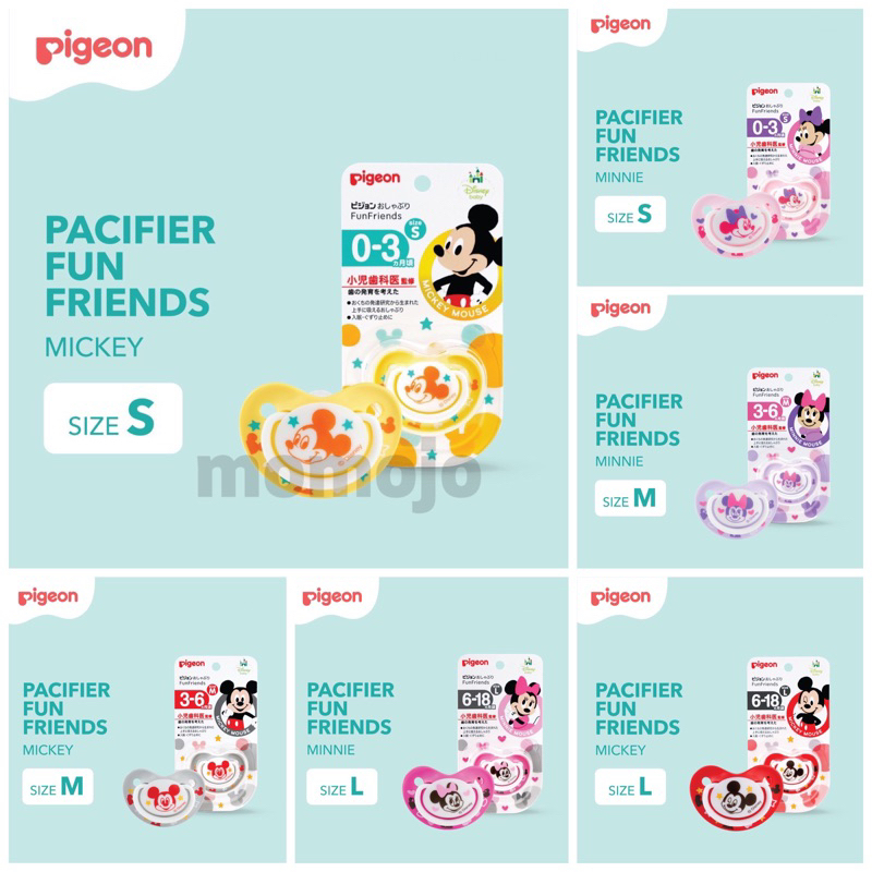 PIGEON Pacifier | Empeng Mickey Minnie | Pacifier Funfriends 0+ sampai 18 bulan