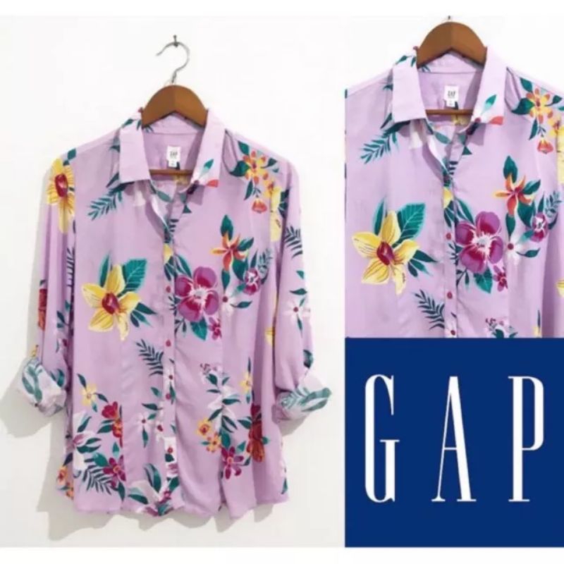 GAP Kemeja  Wanita Button Down Roll Sleve Shirt