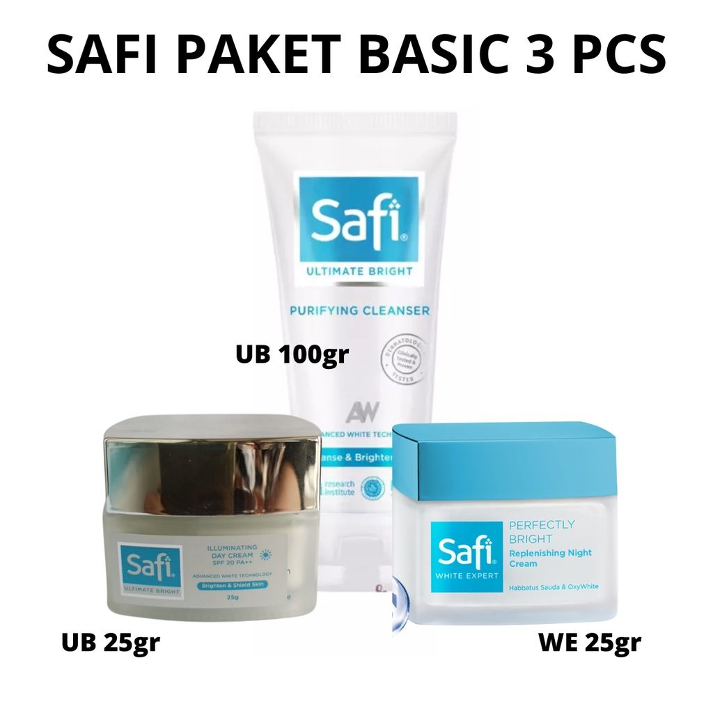 [GROSIR] SAFI ULTIMATE BRIGHT PAKET ISI 3  CLRS 100G /  DAY 25G  /  NIGHT 25G  KEMASAN BARU