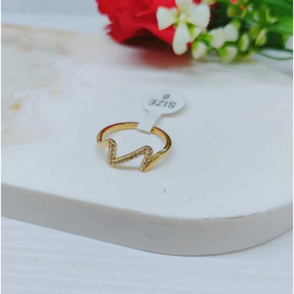 Cincin Titanium Anti Karat Permata Perhiasan Wanita R640