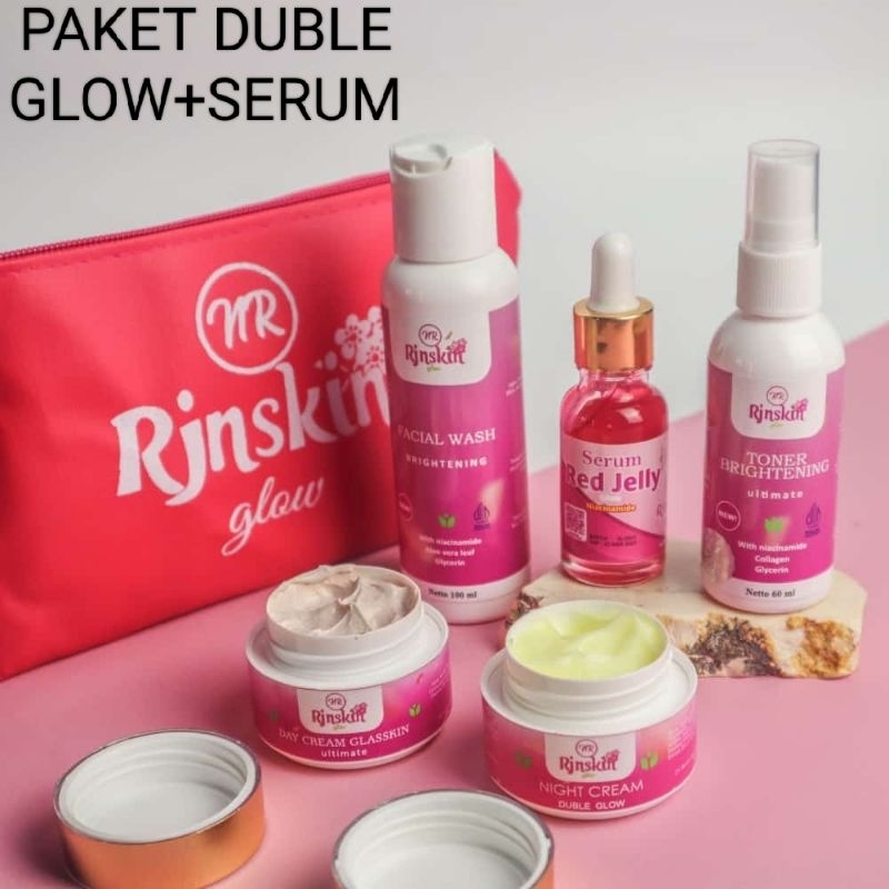 nr glow paket double glow+serum pemutih muka